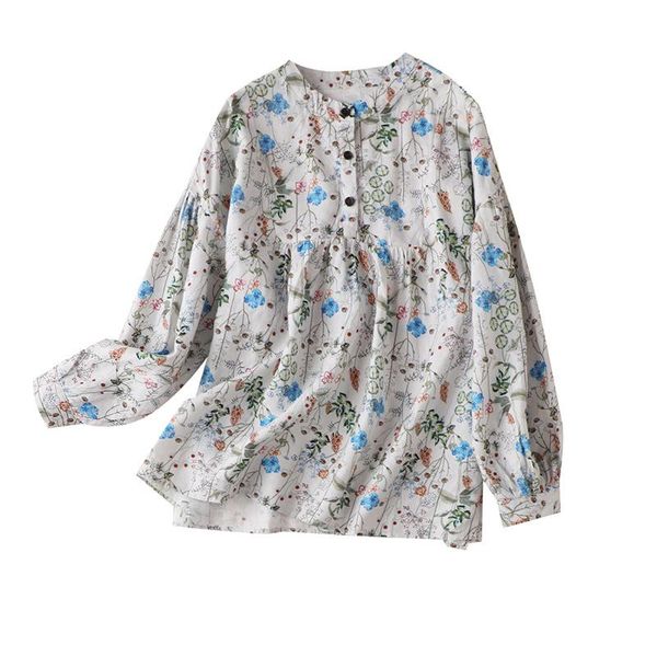 linen prairie chic print women autumn shirts and blouses with long sleeve for women o-neck women's and blouses, White
linen prairie chic print women autumn shirts and blouses with long sleeve for women o-neck women's and blouses, White