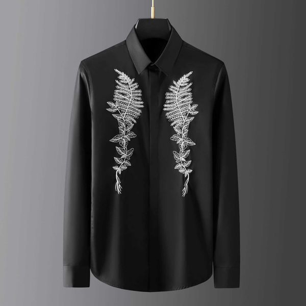 high-quality embroidery shirts men long sleeve casual shirt black white social business formal dress shirts streetwear party 210527, White;black
high-quality embroidery shirts men long sleeve casual shirt black white social business formal dress shirts streetwear party 210527, White;black