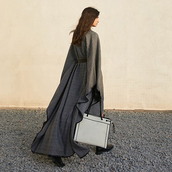 loose patchwork wool jacket for women o neck batwing sleeve casual solid cloak coat female 2021 fashion new tide, Black;brown