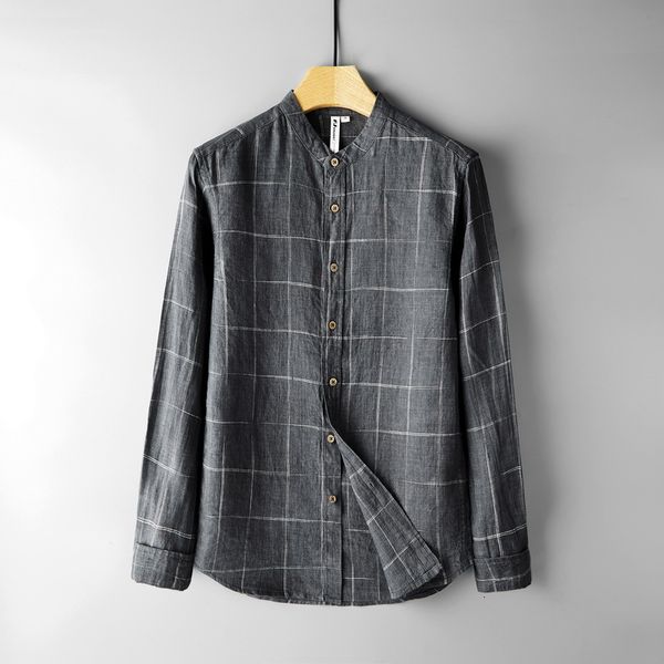 2021 autumn new retro plaid long-sleeved stand collar casual shirt for men linen loose shirts male trend chemise camisa 1hj0, White
2021 autumn new retro plaid long-sleeved stand collar casual shirt for men linen loose shirts male trend chemise camisa 1hj0, White