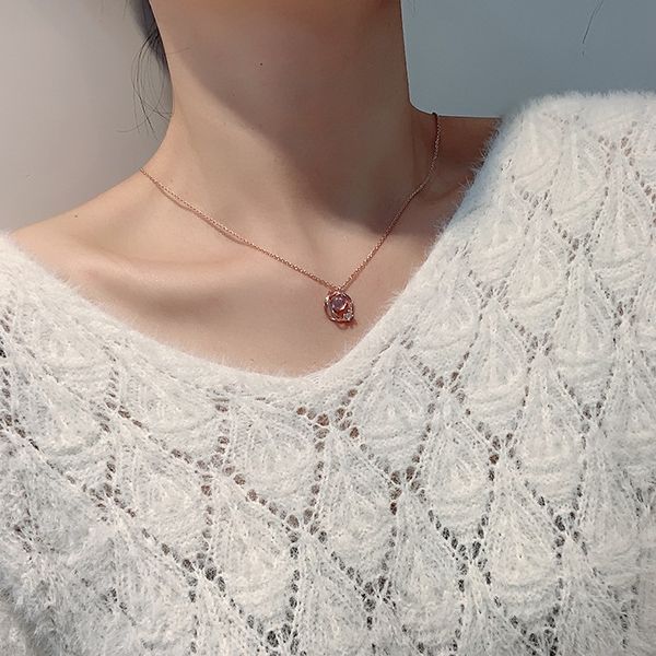 pink female student korean temperament simple and versatile niche two or three necklace birthday gift, Silver
pink female student korean temperament simple and versatile niche two or three necklace birthday gift, Silver