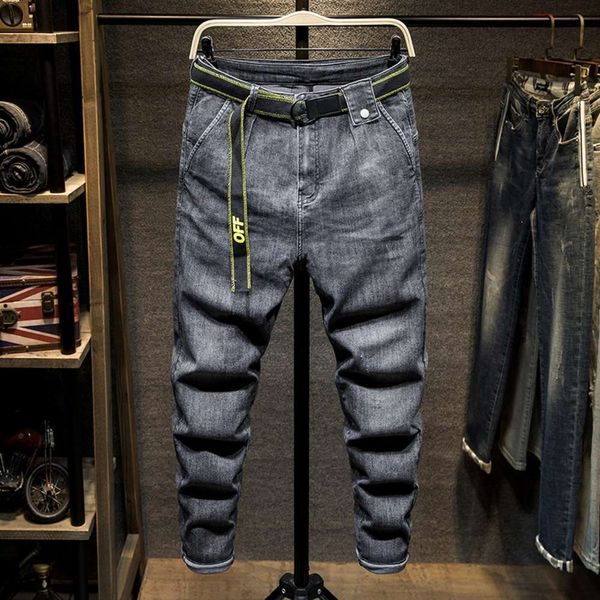spring and summer men's jeans stretch slim feet trend versatile casual long pants fashion brand youth handsome, Blue
spring and summer men's jeans stretch slim feet trend versatile casual long pants fashion brand youth handsome, Blue