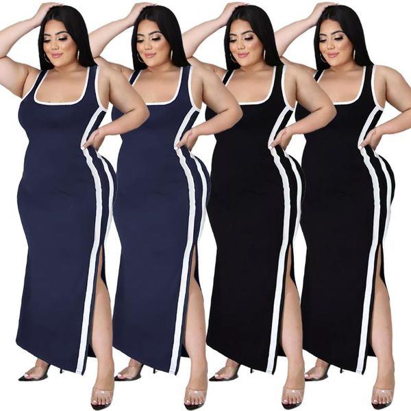 casual dresses plus size s-4xl women dress white stripes patchwork simple u neck fashion sleeveless dresse with split 2021 summer, Black;gray
casual dresses plus size s-4xl women dress white stripes patchwork simple u neck fashion sleeveless dresse with split 2021 summer, Black;gray