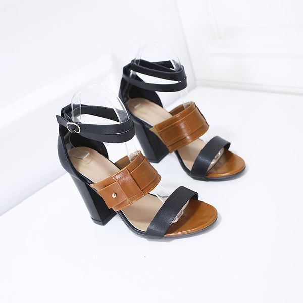 dress shoes large size high heel sandal for women big high-heeled rubber pu slides super square h, Black
dress shoes large size high heel sandal for women big high-heeled rubber pu slides super square h, Black