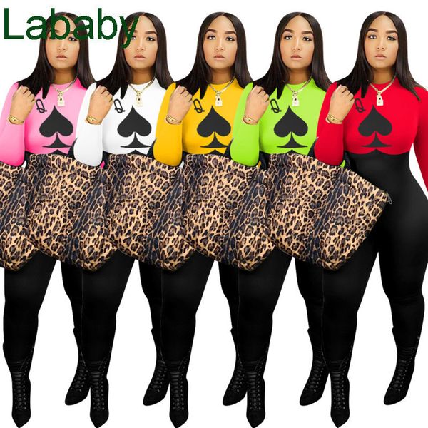 women jumpsuit designer slim long sleeve poker printed contrast stitching ladies new fashion rompers onesies 2021, Black;white
women jumpsuit designer slim long sleeve poker printed contrast stitching ladies new fashion rompers onesies 2021, Black;white