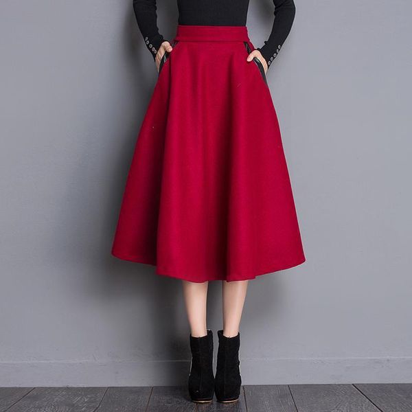 skirts 2021 winter fashion thin woolen leather large swing skirt wild retro solid color elastic high waist a word maxi womens, Black
skirts 2021 winter fashion thin woolen leather large swing skirt wild retro solid color elastic high waist a word maxi womens, Black
