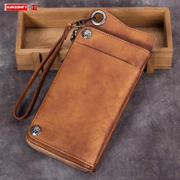 wallets retro handmade leather men's wallet men first layer cowhide card holder long male zipper purses simple thin 2021, Red;black
wallets retro handmade leather men's wallet men first layer cowhide card holder long male zipper purses simple thin 2021, Red;black
