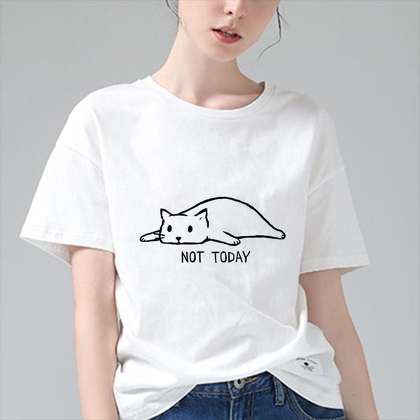 casual cat not today and men women printed summer femme fashion female harajuku funny tees clothing, White;black
casual cat not today and men women printed summer femme fashion female harajuku funny tees clothing, White;black