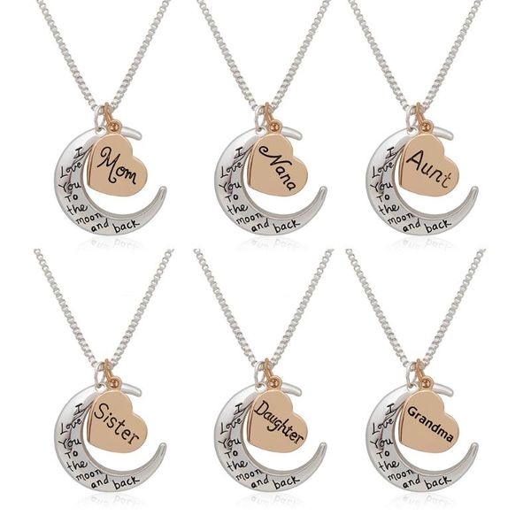 link, chain i love you mom nana sister aunt daughter grandma family relations jewelry moon heart pendant necklace for gifts, Black
link, chain i love you mom nana sister aunt daughter grandma family relations jewelry moon heart pendant necklace for gifts, Black
