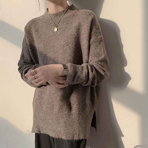 women's sweaters warm loose winter 2021 korean knitted fashion pullover solid thick black long sleeve oversized clothes 0846, White;black
women's sweaters warm loose winter 2021 korean knitted fashion pullover solid thick black long sleeve oversized clothes 0846, White;black