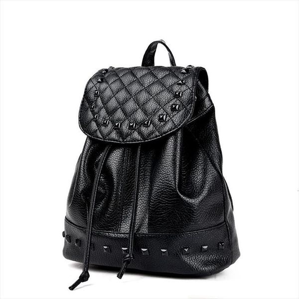 women korean style pu leather casual backpack rivet travel bag school black
women korean style pu leather casual backpack rivet travel bag school black
