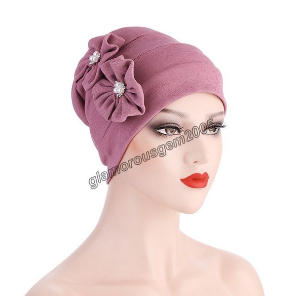 bonnets for women new solid-color polyester cotton headscarf hat side pearl flower indian hat manufacturers direct supply, Blue;gray
bonnets for women new solid-color polyester cotton headscarf hat side pearl flower indian hat manufacturers direct supply, Blue;gray