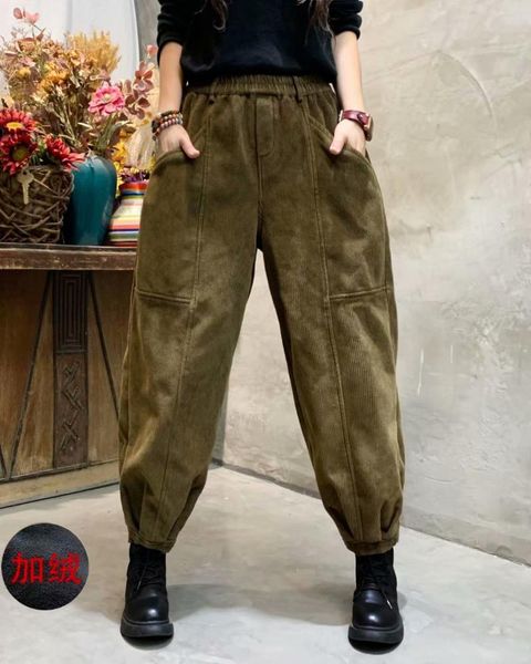 women's pants & capris women fleece warm winter retro loose thicker corduroy trousers 2021 female elastic waist casual, Black;white
women's pants & capris women fleece warm winter retro loose thicker corduroy trousers 2021 female elastic waist casual, Black;white