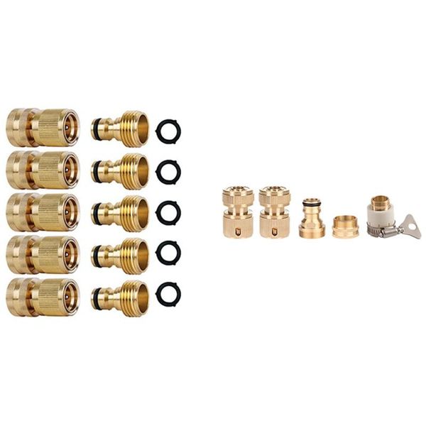 pneumatic tools 5x garden hose quick connectors solid brass 3/4 inch & 5pcs of faucet nozzle adapter plumbingfittings internal
pneumatic tools 5x garden hose quick connectors solid brass 3/4 inch & 5pcs of faucet nozzle adapter plumbingfittings internal