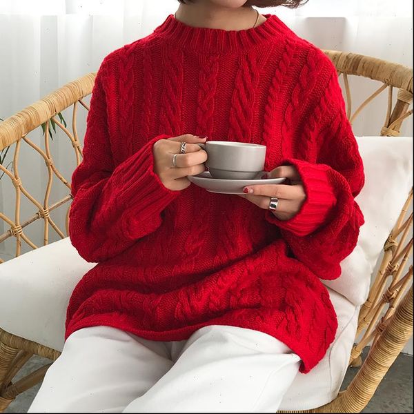 4 colors korean retro flowers knitted sweaters women casual o neck loose long sleeve sweater female solid color oversize jumpers, White;black
4 colors korean retro flowers knitted sweaters women casual o neck loose long sleeve sweater female solid color oversize jumpers, White;black