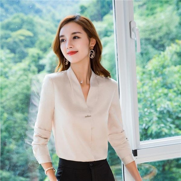 women's blouses & shirts styles 2021 fall winter long sleeve for women business work wear female blouse and clothes ol, White
women's blouses & shirts styles 2021 fall winter long sleeve for women business work wear female blouse and clothes ol, White