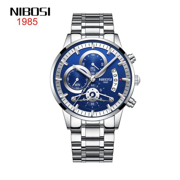 10 style new 2309 new nibosi solid steel band men's watch waterproof coated glass luminous three-eye 6-pin quartz watch 43mm blue dail, Slivery;brown
10 style new 2309 new nibosi solid steel band men's watch waterproof coated glass luminous three-eye 6-pin quartz watch 43mm blue dail, Slivery;brown