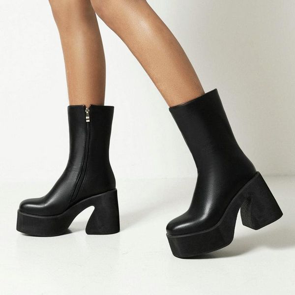 boots 2021 fashion platform ankle chunky high heel women autumn winter zipper short woman shoes big size 41 42 43, Black
boots 2021 fashion platform ankle chunky high heel women autumn winter zipper short woman shoes big size 41 42 43, Black