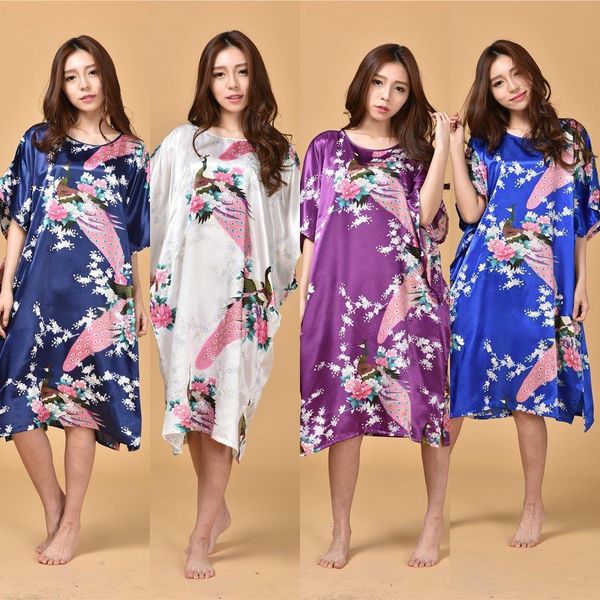b1687 14 colors summer chinese women's nightgown silk rayon bath robe dress kimono gown flower sleepwear plus size, Black;red
b1687 14 colors summer chinese women's nightgown silk rayon bath robe dress kimono gown flower sleepwear plus size, Black;red