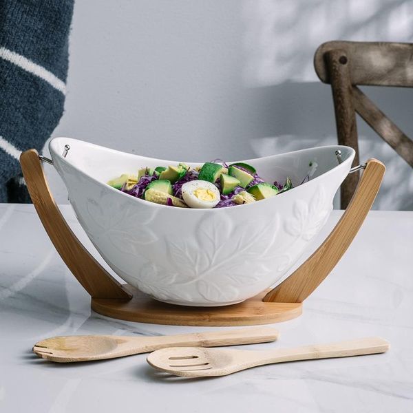 serving deep bowl for salad hanging ceramics and bamboo salad bowl with stand decorative cradle fruit tray with spoon
serving deep bowl for salad hanging ceramics and bamboo salad bowl with stand decorative cradle fruit tray with spoon