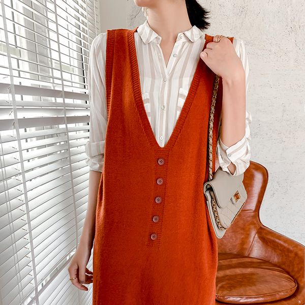 2021 women deep v-neck sleeveless jumpers 100% merino wool knitted es female 4colors vest long sweater eaow, White;black
2021 women deep v-neck sleeveless jumpers 100% merino wool knitted es female 4colors vest long sweater eaow, White;black