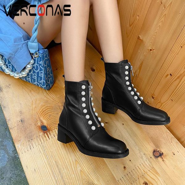 boots verconas elegant pearl ankle for women front zipper genuine leather shoes woman autumn winter high heels office lady, Black
boots verconas elegant pearl ankle for women front zipper genuine leather shoes woman autumn winter high heels office lady, Black