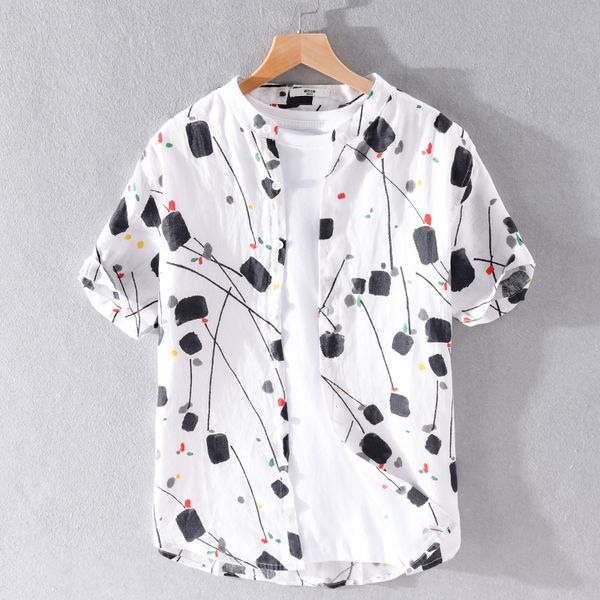 2021 new italy style pure linen summer shirt brand fashion for men stand collar short-sleeved shirts male casual overhemd f2am, White
2021 new italy style pure linen summer shirt brand fashion for men stand collar short-sleeved shirts male casual overhemd f2am, White