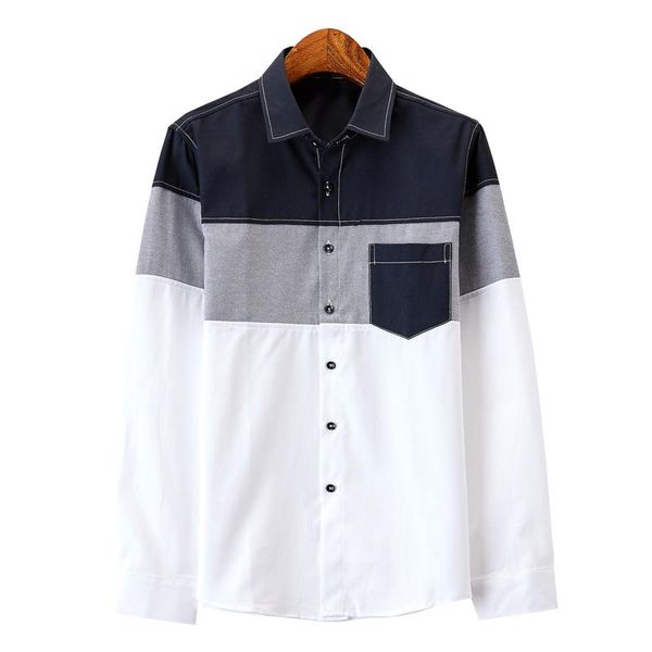 men's casual shirts tuan. fashion shirt, stitching long sleeve shirt, White;black
men's casual shirts tuan. fashion shirt, stitching long sleeve shirt, White;black