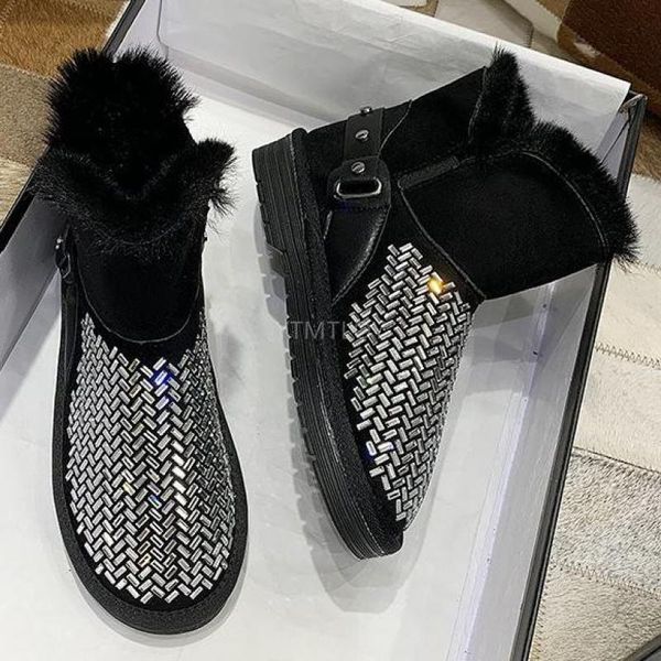 boots lady round toe women's rubber shoes winter footwear flat heel luxury designer plush buckle botas altas mujer, Black
boots lady round toe women's rubber shoes winter footwear flat heel luxury designer plush buckle botas altas mujer, Black