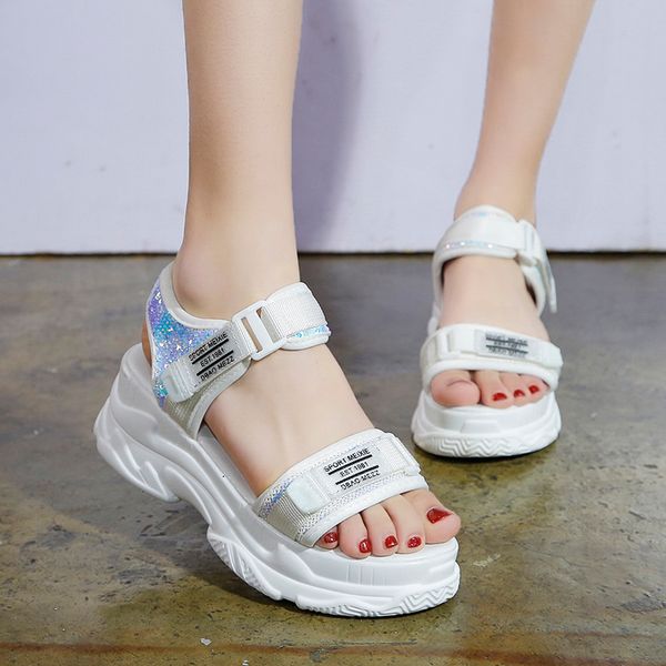 silver glitter high platform sandals women thick bottom comfortable hook loop summer shoes woman casual sandalias mujerDress Shoes, Black
silver glitter high platform sandals women thick bottom comfortable hook loop summer shoes woman casual sandalias mujerDress Shoes, Black