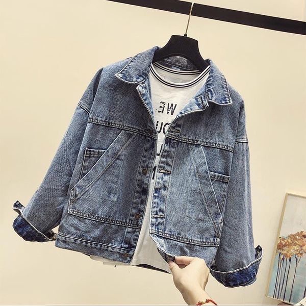 women's jackets 2021 vintage women jacket autumn oversize solid denim washed blue jeans coat turn-down collar outwear bomber, Black;brown
women's jackets 2021 vintage women jacket autumn oversize solid denim washed blue jeans coat turn-down collar outwear bomber, Black;brown