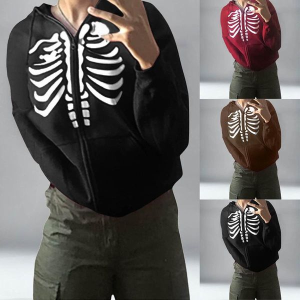 women's hoodies & sweatshirts halloween gothic skeleton print sweatshirt oversized hoodie women autumn zip long sleeve coat vintage har, Black
women's hoodies & sweatshirts halloween gothic skeleton print sweatshirt oversized hoodie women autumn zip long sleeve coat vintage har, Black