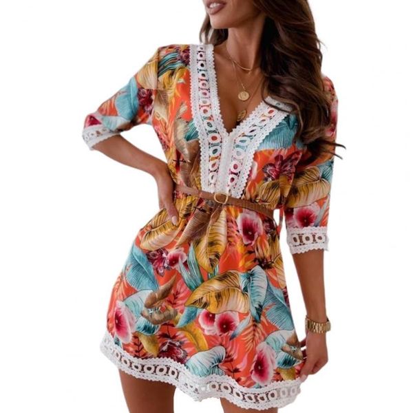 casual dresses women dress printed lace bohemia half sleeve v neck for beach, Black;gray
casual dresses women dress printed lace bohemia half sleeve v neck for beach, Black;gray
