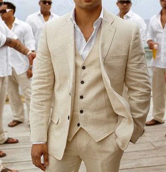 men suit linen beige for beach wedding casual man blazer custom groom tuxedo jacket pants set mens suits 3 pieces, White;black
men suit linen beige for beach wedding casual man blazer custom groom tuxedo jacket pants set mens suits 3 pieces, White;black