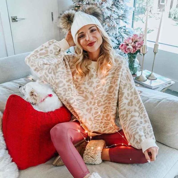women's sweaters boho inspired women leopard crewneck knitted sweater 2021 autumn winter fashion female pullover ladies loose knitwear, White;black
women's sweaters boho inspired women leopard crewneck knitted sweater 2021 autumn winter fashion female pullover ladies loose knitwear, White;black