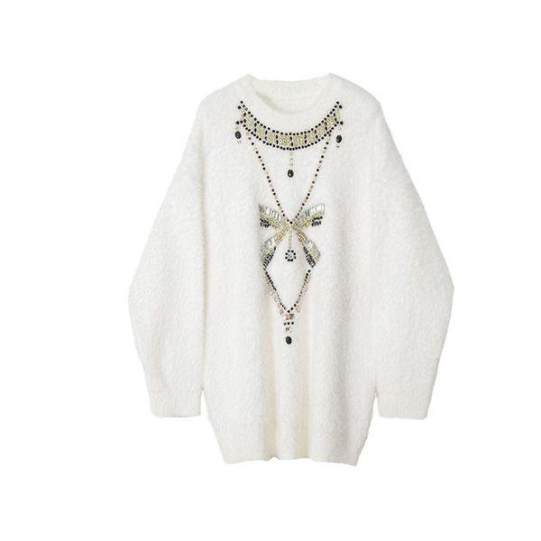 women's sweaters wool autumn winter mohair knitting hand made beading england style long sleeve warm femmes jumper pullover, White;black
women's sweaters wool autumn winter mohair knitting hand made beading england style long sleeve warm femmes jumper pullover, White;black
