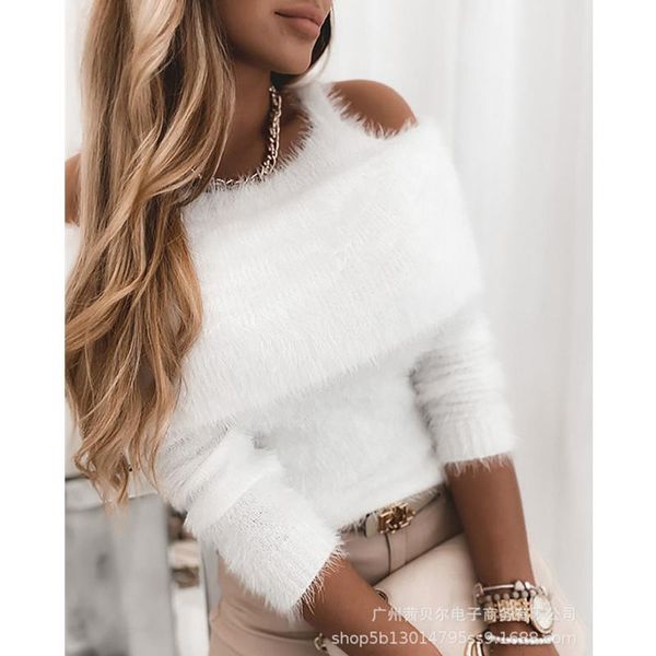 women's sweaters wepbel elegant velvet sweater pullover ladies autumn fashion long sleeve off shoulder slim fit shirt, White;black
women's sweaters wepbel elegant velvet sweater pullover ladies autumn fashion long sleeve off shoulder slim fit shirt, White;black