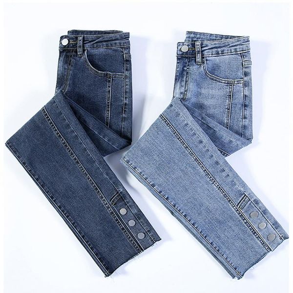 women's jeans high waist nine-point plus velvet pants small straight spring and autumn, Blue
women's jeans high waist nine-point plus velvet pants small straight spring and autumn, Blue