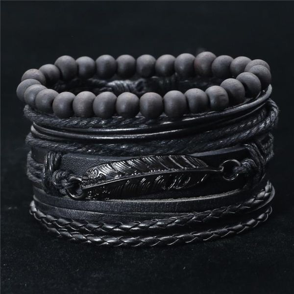 charm bracelets fashion trendy black feather vintage multilayer leather men bracelet braided femme homme bead wrap women jewelry, Golden;silver
charm bracelets fashion trendy black feather vintage multilayer leather men bracelet braided femme homme bead wrap women jewelry, Golden;silver