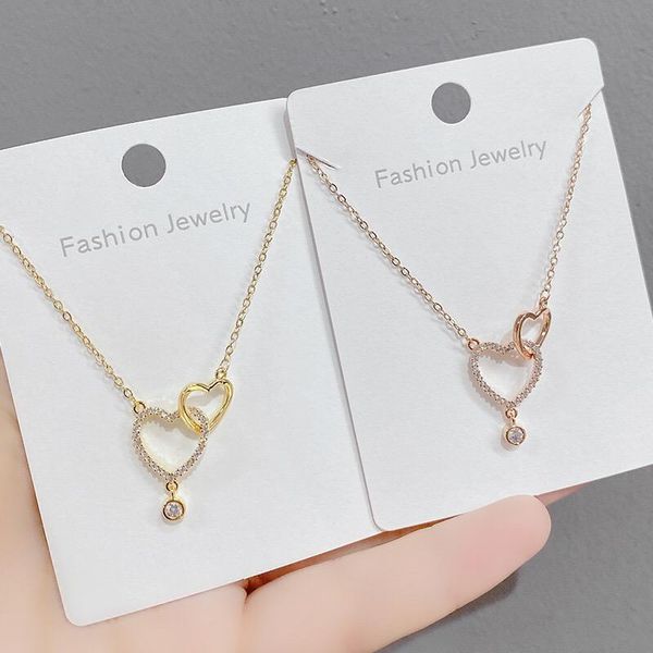 pendant necklaces romantic simple big small heart-shaped necklace exquisite crystal zircon gold clavicle chain women's wedding jewelry, Silver
pendant necklaces romantic simple big small heart-shaped necklace exquisite crystal zircon gold clavicle chain women's wedding jewelry, Silver