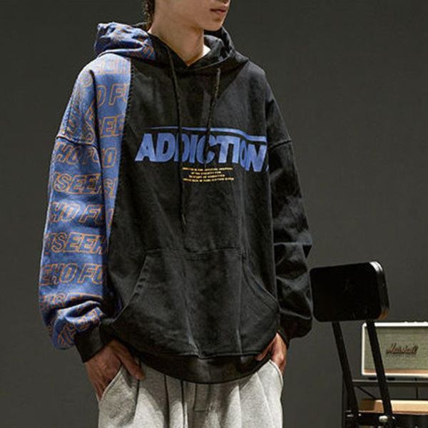 men's hoodies & sweatshirts color block patchwork high street letters print sweatshirt casual loose hip streetwear male fashion autumn, Black
men's hoodies & sweatshirts color block patchwork high street letters print sweatshirt casual loose hip streetwear male fashion autumn, Black