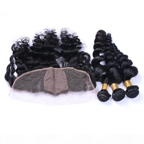 loose wave 13x4 silk base lace frontal closure with human hair weaves 7a brazilian human hair 3bundles with silk frontals loose wave, Black
loose wave 13x4 silk base lace frontal closure with human hair weaves 7a brazilian human hair 3bundles with silk frontals loose wave, Black