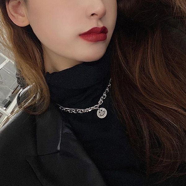 pendant necklaces timeonly vintage double layers smile coin for women mixed chunky chain necklace high street jewelry, Silver
pendant necklaces timeonly vintage double layers smile coin for women mixed chunky chain necklace high street jewelry, Silver
