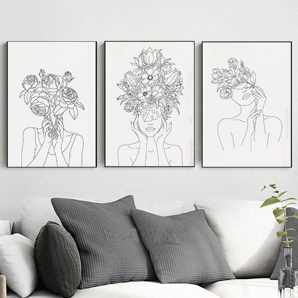 paintings plant head woman art print with plants flower minimalist black and white nordic wall pictures for living room home decor
paintings plant head woman art print with plants flower minimalist black and white nordic wall pictures for living room home decor