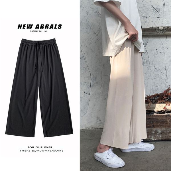 2021 new summer thin wide-leg men's fashion solid color casual ice silk men streetwear loose hip-hop straight pants mens kh5j, Black
2021 new summer thin wide-leg men's fashion solid color casual ice silk men streetwear loose hip-hop straight pants mens kh5j, Black