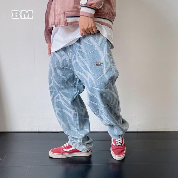 men's jeans european american streetwear hip hop fashion thorn print baggy harajuku harem denim trousers men clothing cargo pants, Blue
men's jeans european american streetwear hip hop fashion thorn print baggy harajuku harem denim trousers men clothing cargo pants, Blue