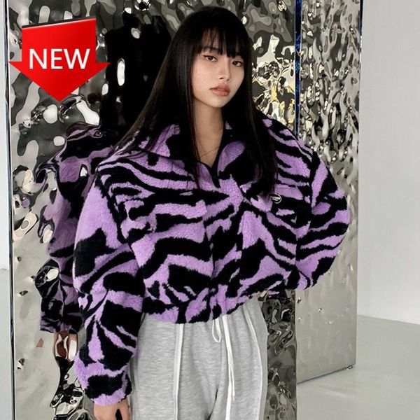 autumn winter women fashion jacket windbreaker 2021 long sleeve zebra lamb wool zip up pocket patchwork crop coat, Black;brown
autumn winter women fashion jacket windbreaker 2021 long sleeve zebra lamb wool zip up pocket patchwork crop coat, Black;brown