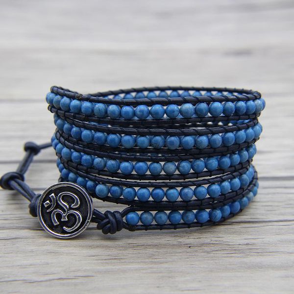 tennis boho bead bracelet blue stone beads leather wrap cuff friendship gift jewelry, Golden;silver
tennis boho bead bracelet blue stone beads leather wrap cuff friendship gift jewelry, Golden;silver