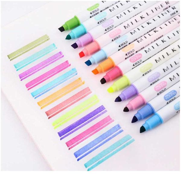 12pcs/set japanese milkliner pens milk liner double headed fluorescent pen cute art color highlighter drawing qylowm
12pcs/set japanese milkliner pens milk liner double headed fluorescent pen cute art color highlighter drawing qylowm