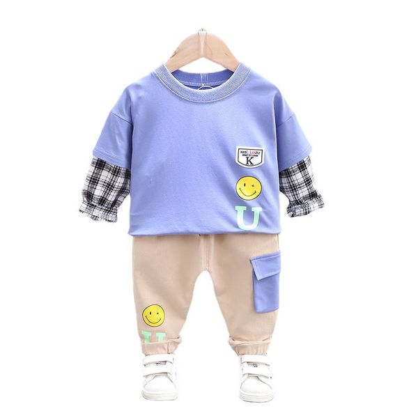 kids clothes boys plaid stitching long-sleeved kids clothing cartoon smiling children clothing sets for boy costume 2021, White
kids clothes boys plaid stitching long-sleeved kids clothing cartoon smiling children clothing sets for boy costume 2021, White